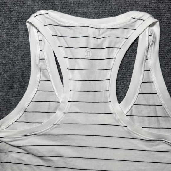 Lululemon Stripe Black White Active Yoga Tank Top Sz 0 NEW NWT - Picture 6 of 7